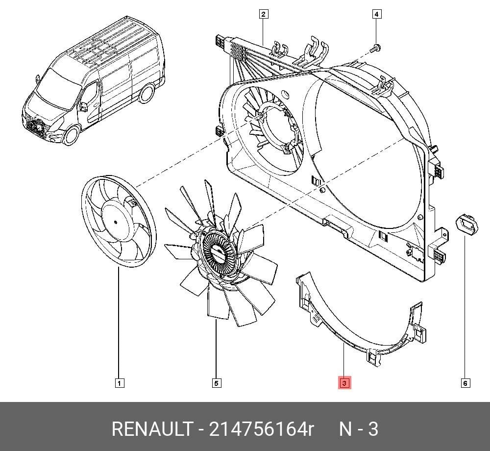 Master 3-III Fan Motor Alt Parçası 2.3 Dci M9T (2010-2020) 214756164R -Renault Mais