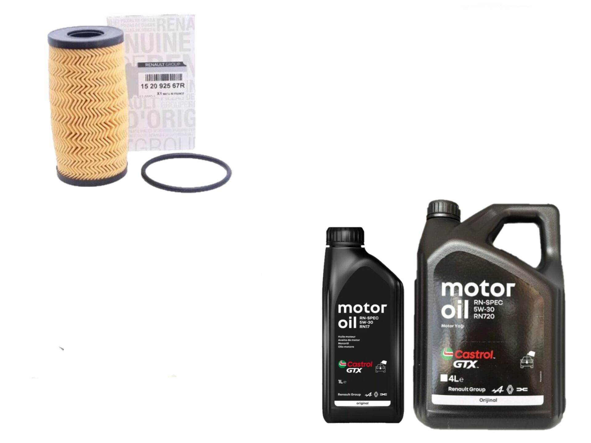 Duster 2-II Yağ Bakım Seti 1.5 Dci K9K 2018-> (Motor Yağı+Yağ Filtresi )