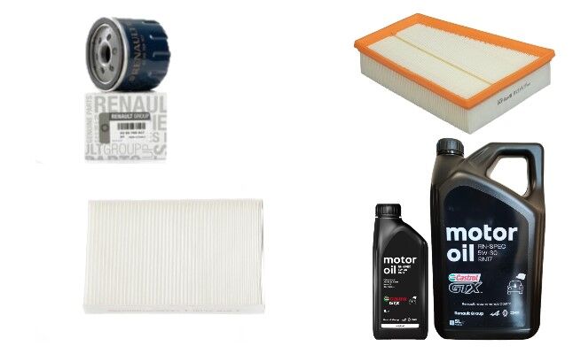 Megane 3-III Fluence Yağ Bakım Seti 1.5 Dci K9K (2008-2016) (Motor Yağı+Yağ+ Hava+Polen Filtre)