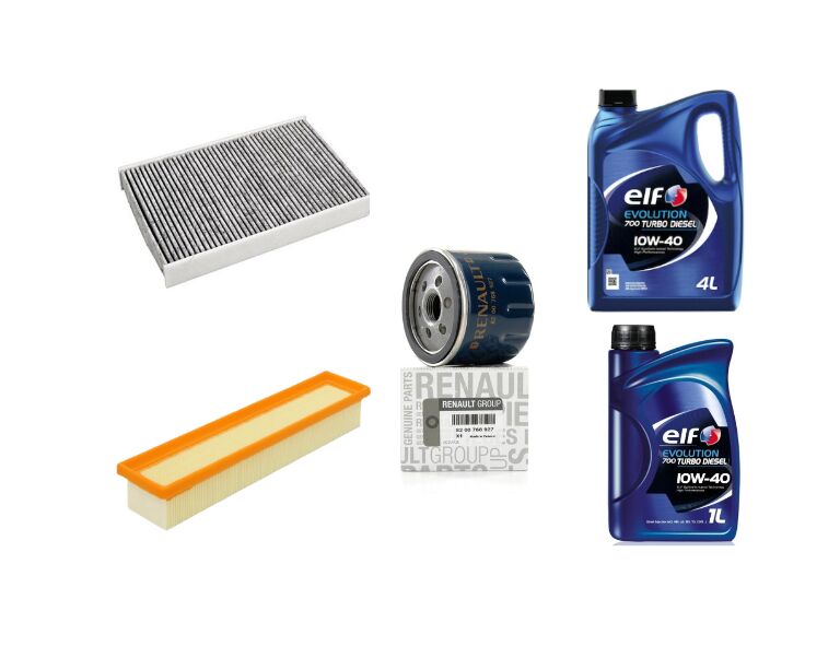 Kangoo 2-II Yağ Bakım Seti 1.5 Dci K9K (2003-2012) (Motor Yağı+Yağ+Hava+Polen Filtre)