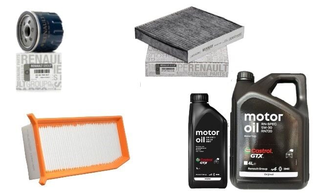 Clio 4-IV Captur 1-I Yağ Bakım Seti 1.5 Dci K9K (2013-2020)(Motor Yağı+Yağ+Hava+Polen Filtre)