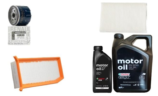 Clio 4-IV Captur 1-I Yağ Bakım Seti 1.5 Dci K9K (2013-2020)(Motor Yağı+Yağ +Hava+Polen Filtre)