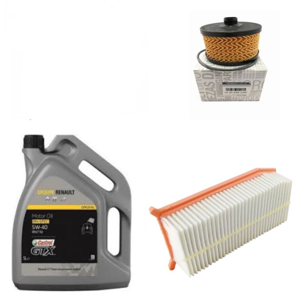 Clio 4-IV Captur 1-I Yağ Bakım Seti 0.9 Tce H4B-1.2 Tce H5F(13-20)Motor Yağı+Yağ + Hava Filtre