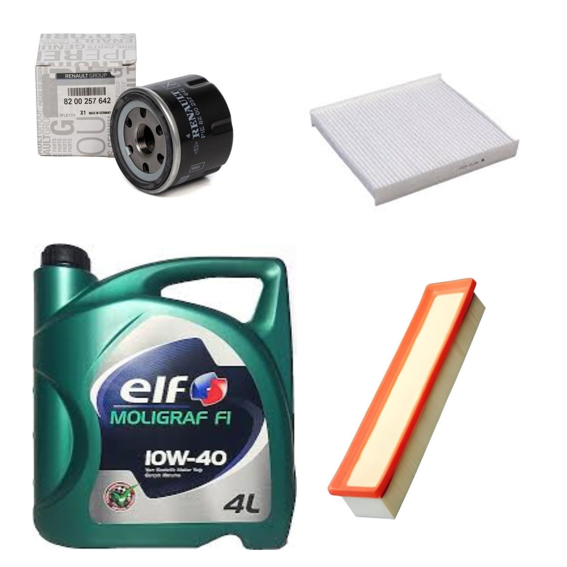 Clio 2-II Symbol Joy Yağ Bakım Seti 1.2 16V D4F (2013-2020)(Motor Yağı+Yağ+Hava+ Polen Filtre