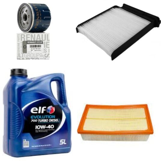 Clio 3-III Modus Yağ Bakım Seti 1.5 Dci K9K (2003-2012)(Motor Yağı+Yağ +Hava + Polen Filtre)