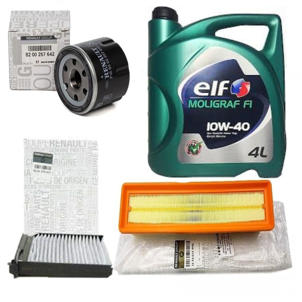 Clio 3-III Modus Yağ Bakım Seti 1.2 16V D4F (2003-2012)(Motor Yağı+Yağ +Hava+Polen Filtre)