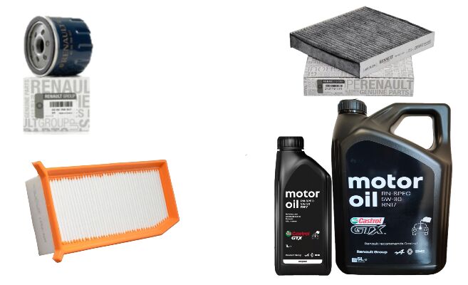 Logan 2-II Sandero 2-II Yağ Bakım Seti 1.5 Dci K9K (2013-2020)(Motor Yağı+Yağ+Hava+Polen Filtre)