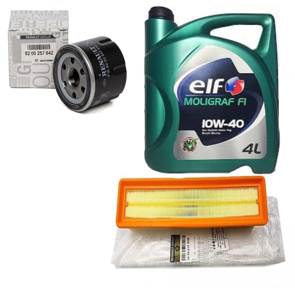 Clio 3-III Modus Yağ Bakım Seti 1.2 16V D4F (2003-2012)(Motor Yağı+Yağ +Hava Filtre)