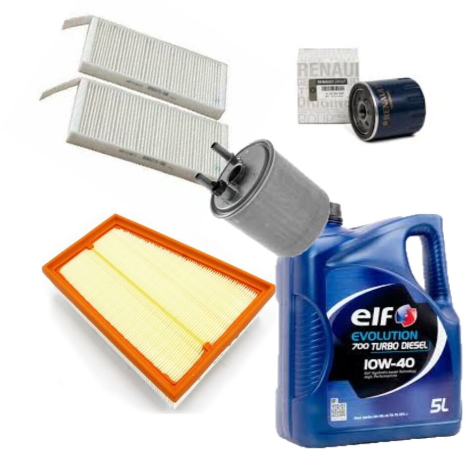 Kangoo 3-III Yağ Bakım Seti 1.5 Dci K9K  (2008-2012) (Motor Yağı+Yağ+Hava+Polen+ Mazot Filtre)