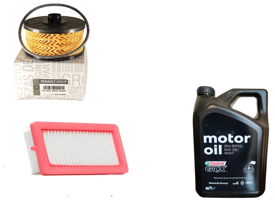 Clio 5-V Captur 2-II Yağ Bakım Seti 1.0 Sce B4D 2020-> (Motor Yağı+Yağ+Hava Filtre )