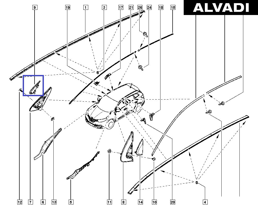 Kadjar Sağ Ayna Üçgeni Üst Kısım (2013-2022) 638742756R -Renault Mais