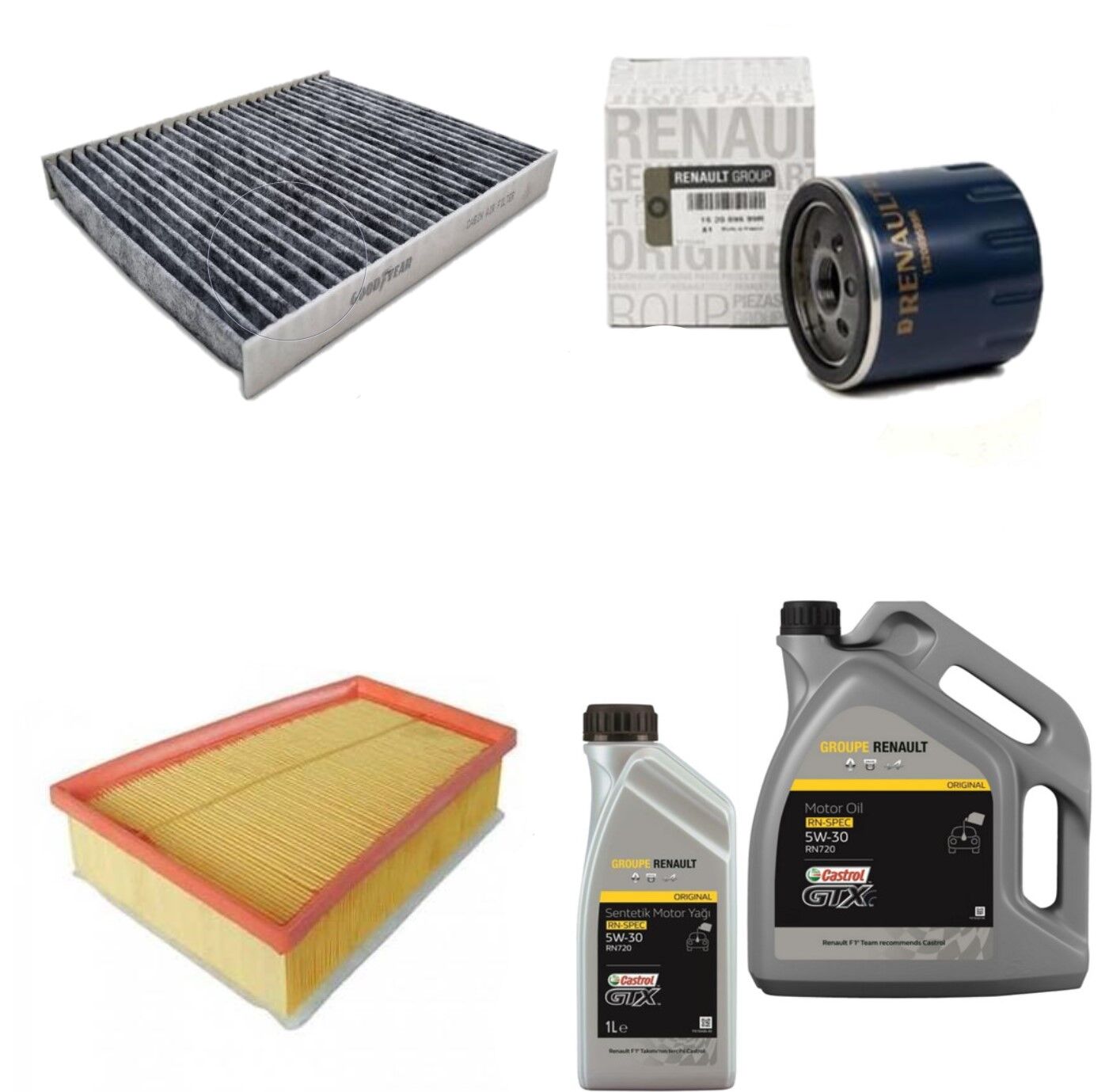 Megane 4-IV Talisman Yağ Bakım Seti 1.5 Dci K9K 2016-> (Motor Yağı+Yağ+Hava+Polen Filtre )