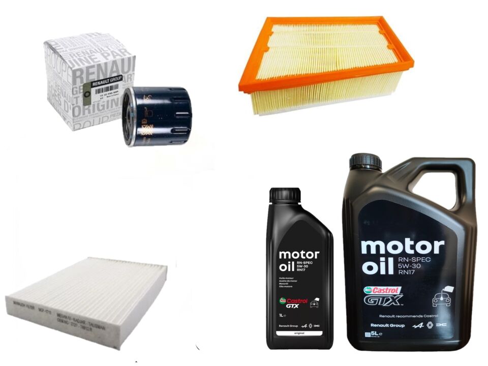 Megane 4-IV Talisman Yağ Bakım Seti 1.5 Dci K9K 2016-> (Motor Yağı+Yağ+Hava+ Polen Filtre )