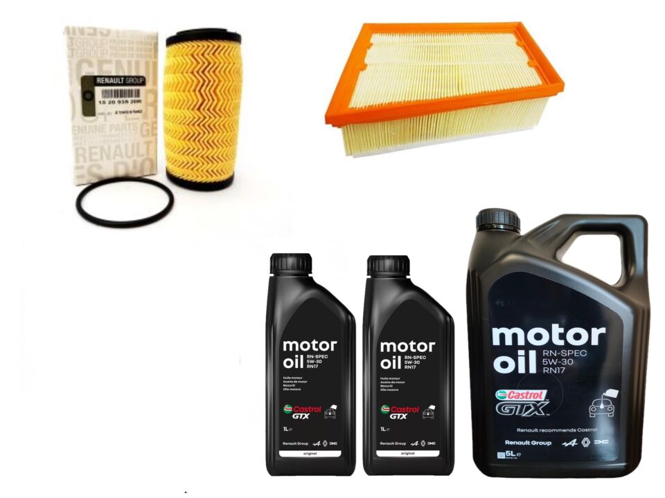 Megane 4-IV Talisman Yağ Bakım Seti 1.6 Dci R9M 2016-> (Motor Yağı+Yağ+Hava Filtre )