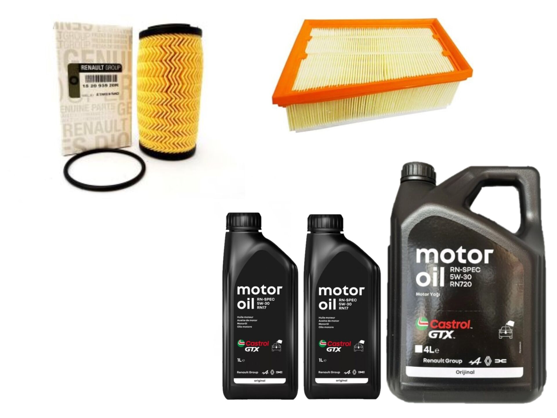 Megane 4-IV Talisman Yağ Bakım Seti 1.6 Dci R9M 2016-> (Motor Yağı+Yağ+Hava Filtre )