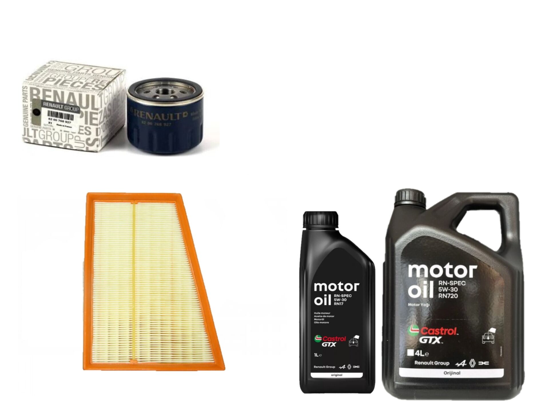 Kangoo 4-IV Yağ Bakım Seti 1.5 Dci K9K  2020-> (Motor Yağı+Yağ+ Hava Filtre)