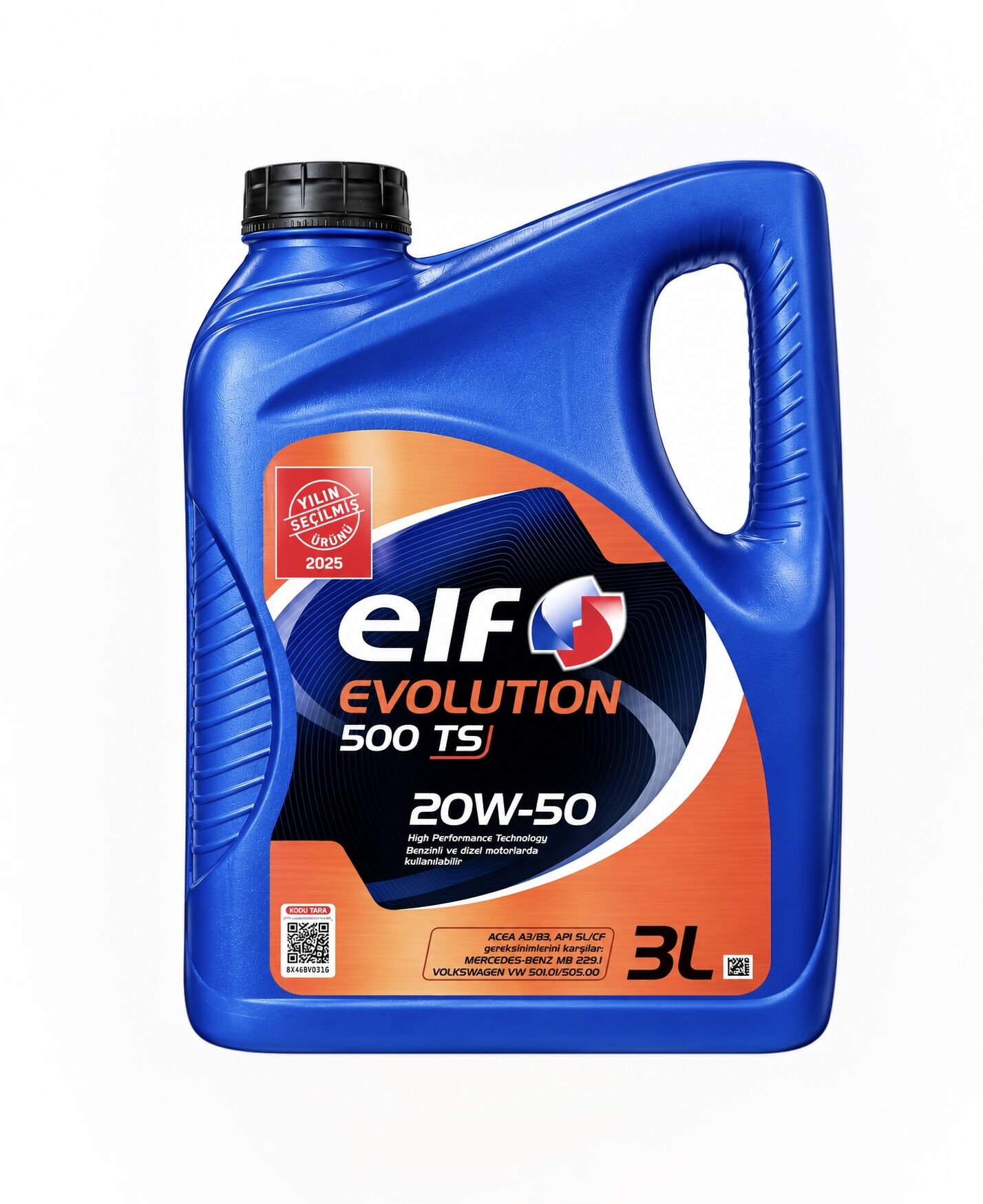 Elf Evolution 500 TS 20W-50 Motor Yağı 3 Lt -Elf