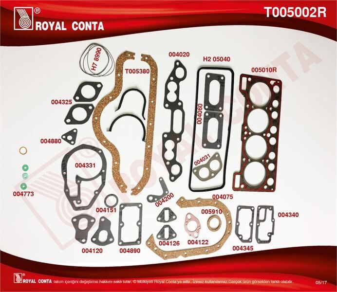 R12 Toros 1400 Motor Takım Conta Keçesiz 40102001 -Royal