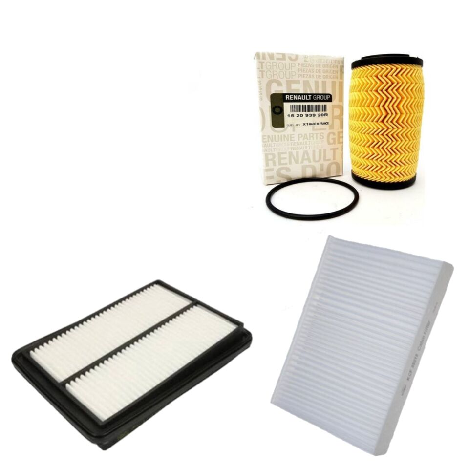 Kadjar Filtre Bakım Seti 1.6 Dci R9M (2013-2022) (Yağ+Hava +Polen Filtre)