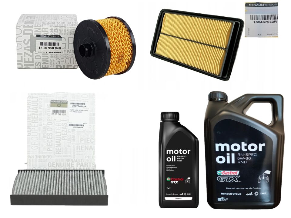 Kadjar Yağ Bakım Seti 1.2 Tce H5F (2013-2022) (Motor Yağı+Yağ+Hava+Polen Filtre)