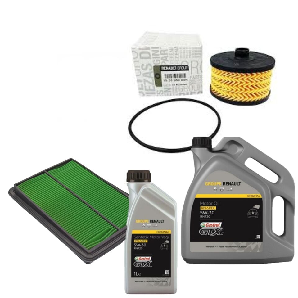 Kadjar Yağ Bakım Seti 1.2 Tce H5F (2013-2022) (Motor Yağı+Yağ+Hava Filtre)