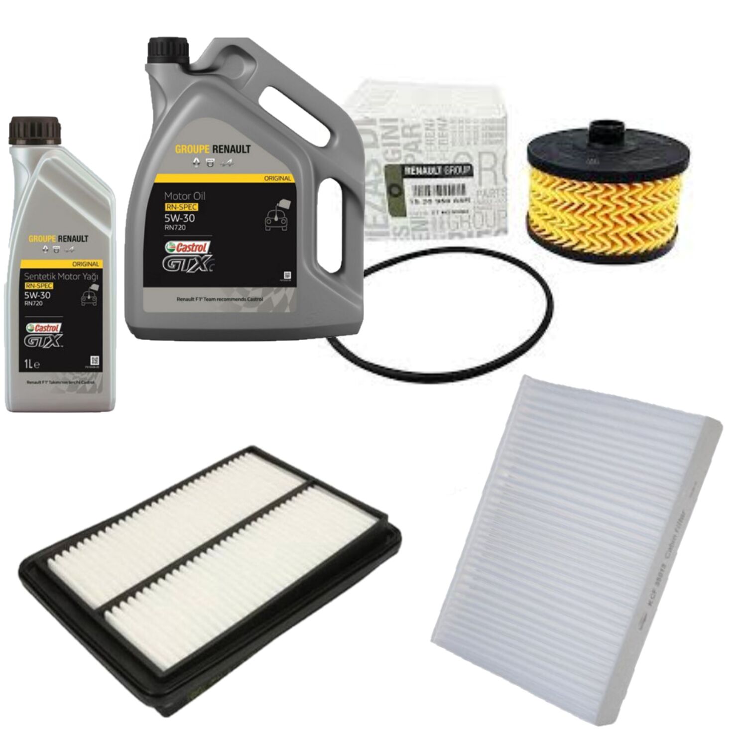 Kadjar Yağ Bakım Seti 1.2 Tce H5F (2013-2022) (Motor Yağı+Yağ+Hava+ Polen Filtre)